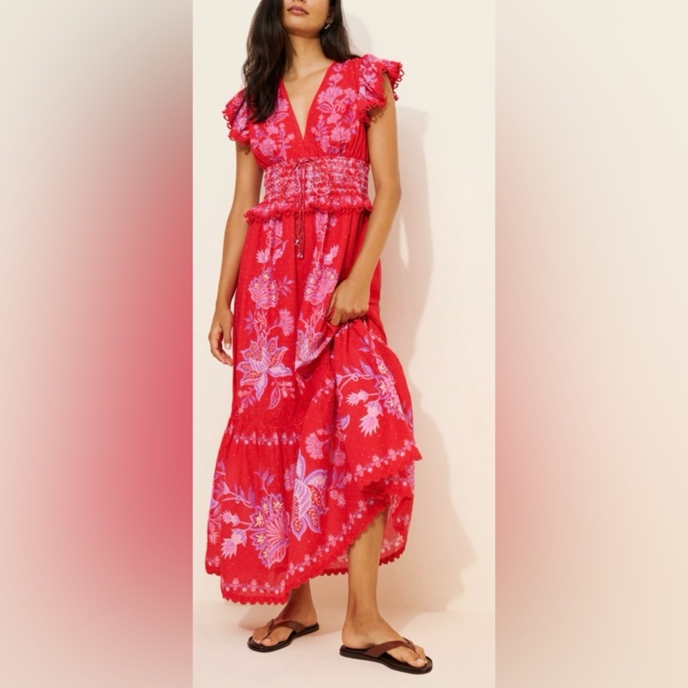FARM Rio Shell Garden Maxi Dress Size L